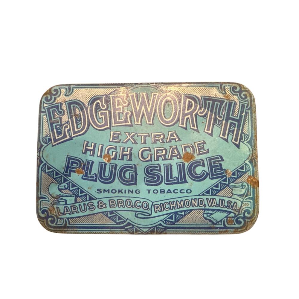 Vintage Edgeworth Plug Slice Tobacco Tin – 1940s Larus & Bro Co Richmond
